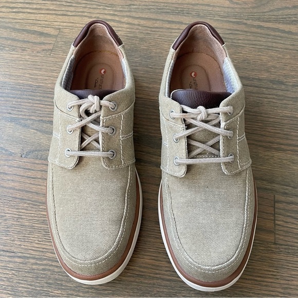CLARKS UNSTRUCTED UN ADOBE FORM Lace Sand Textile Mens shoes size 9 - Picture 2 of 11